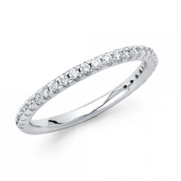 14k white gold 2mm Wedding Band 14k White Gold Stackable